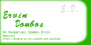 ervin dombos business card